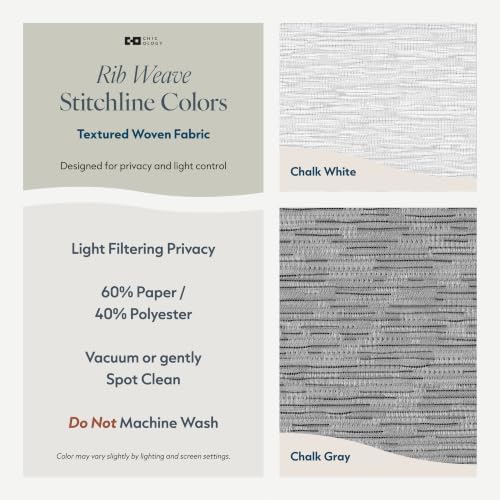 CHICOLOGY Panel Track Blinds, Weave Grey, 86"x96", Cordless, Sliding Door | 4 Fabric Panels, Fits 46–86″ Wide, Wall/Ceiling Mount, Room Divider Ready, Height Trimmable, Child & Pet Safe