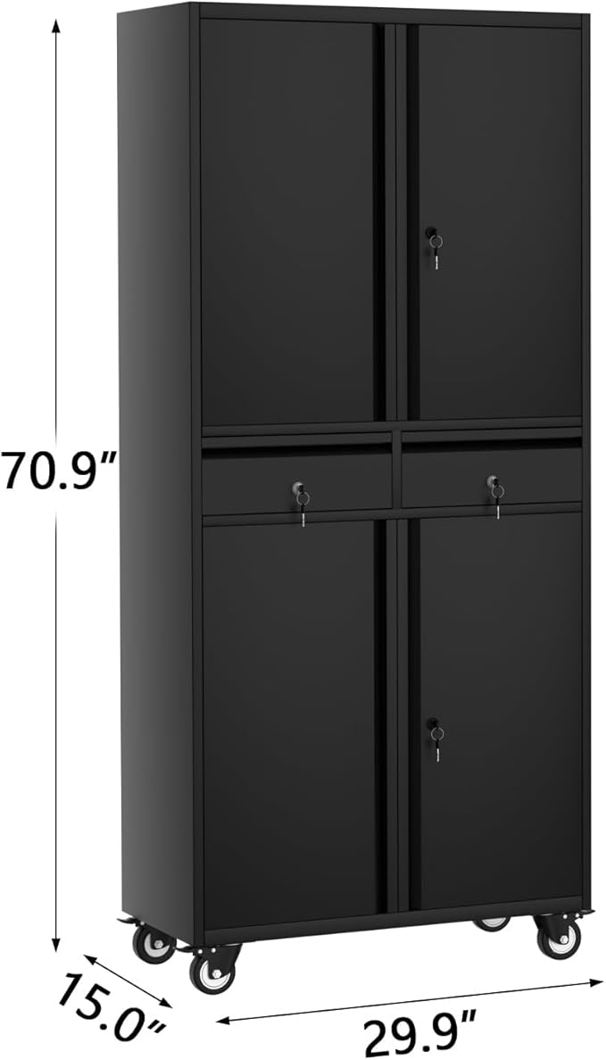 GarveeHome 72" Metal Storage Cabinet - Image 2