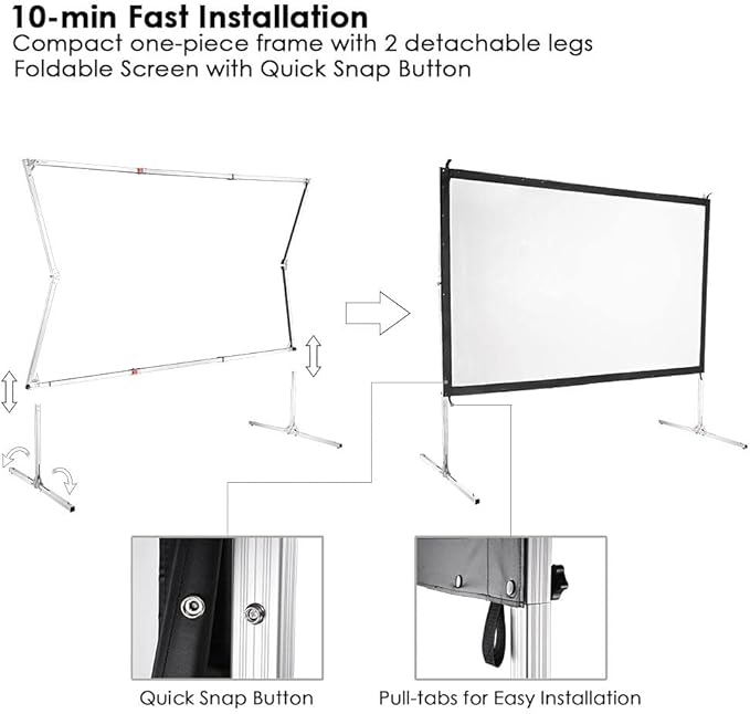 Instahibit 100" Outdoor Projector Screen and Stand Portable Movie Projection - Image 5