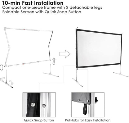 Instahibit 100" Outdoor Projector Screen and Stand Portable Movie Projection - Image 5