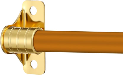 4 Pcs Outside Mount Curtain Rod Bracket 3/8" Brass Bracket Set for 3/8" Rodding (Gold)