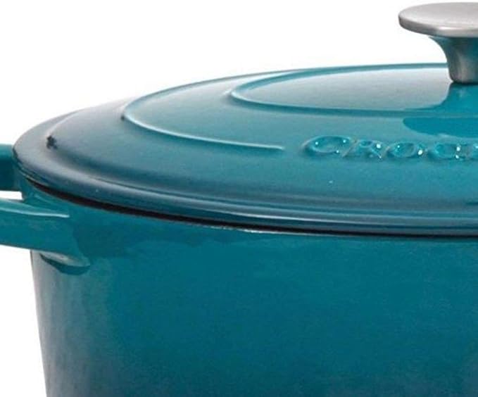 Crock-Pot Artisan 5-Quart Round Enameled Cast Iron Dutch Oven – Teal Ombre - Image 2