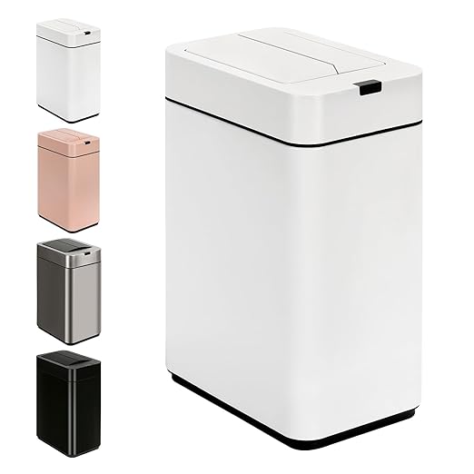 Sensor Trash Can with Butterfly Lid 2.6 Gallon Rectangular Automatic Garbage Can by SYNCVIBE