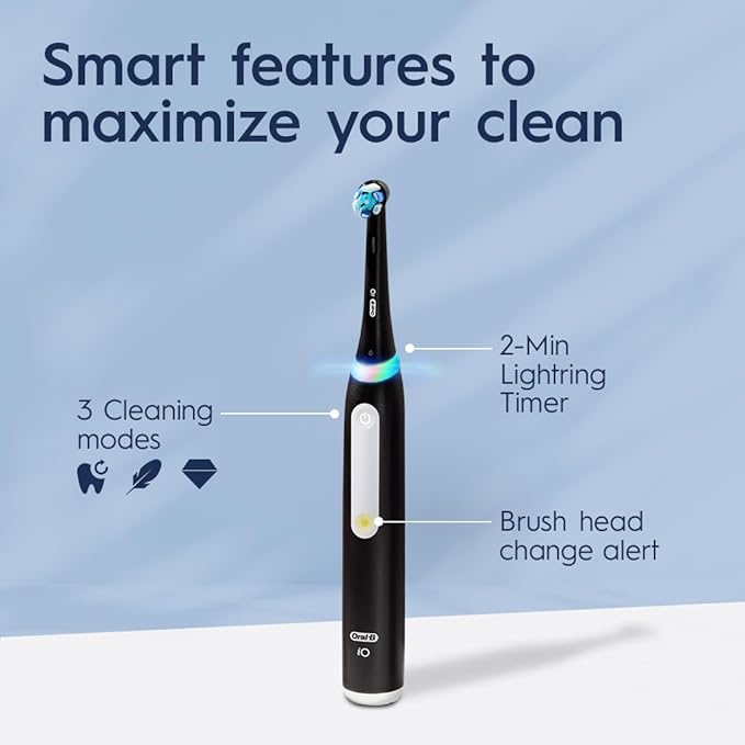 Oral-B iO Deep Clean Rechargeable Electric Powered Toothbrush, Icy Blue - Image 4