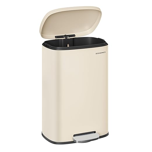 SONGMICS 13 Gallon Trash Can, Stainless Steel Kitchen Garbage Can, Recycling or by SONGMICSbySONGMICSHOME