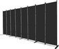 MAYOLIAH 8-Panel Black Room Divider 6ft Tall Folding Privacy Screen Portable by MayoliahHome