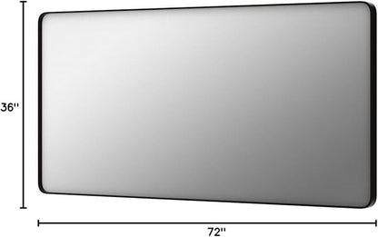 LOAAO 72X36 Inch Black Metal Framed Bathroom Mirror - Image 9