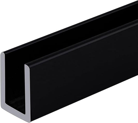 Brixwell SDCD3812MBL-CCP18 Matte Black Frameless Shower Door Aluminum Deep by Brixwell