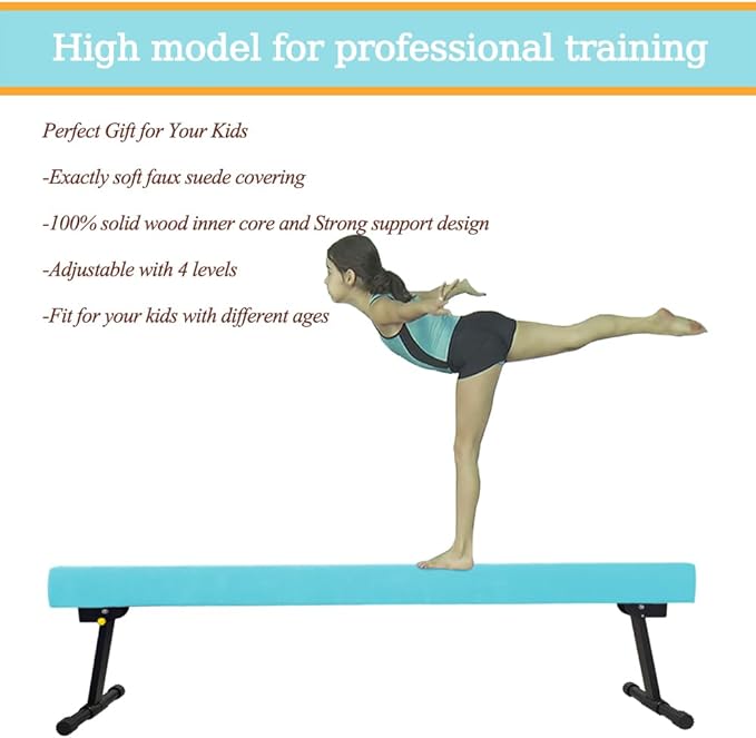 Adjustable&Foldable Gymnastics Balance Beam, 6FT/8ft High-Low Level Floor - Image 6