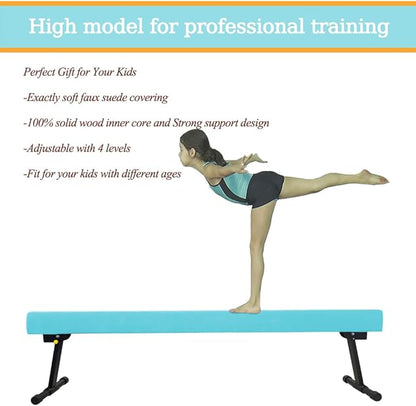 Adjustable&Foldable Gymnastics Balance Beam, 6FT/8ft High-Low Level Floor - Image 6