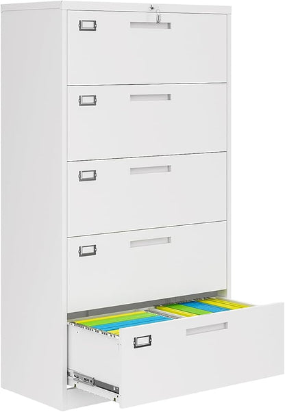 5 Drawer File Cabinets for Home Office, Metal Filing Cabinet by AFAIF