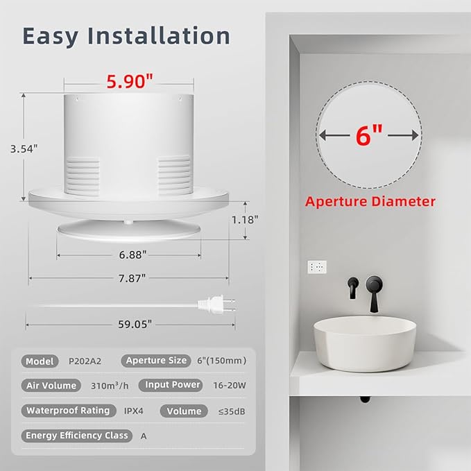 6 Inch Bathroom Exhaust Fan - Image 5