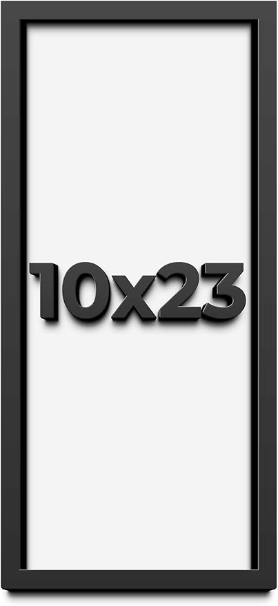 10x23 Shadow Box Frame Black | 1 Inch Deep Solid Wood Shadowbox Display Frame | by CustomPictureFrames