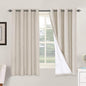 H.VERSAILTEX Linen Blackout Curtains 63 Inches Long, Full Blackout Thermal by HVERSAILTEX