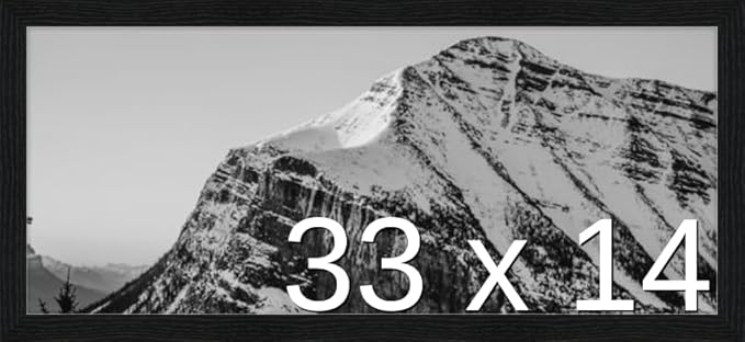 Frame It Easy 33 x 14 Black Grain Wood Frame by FrameItEasy