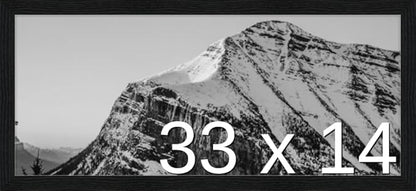 Frame It Easy 33 x 14 Black Grain Wood Frame by FrameItEasy