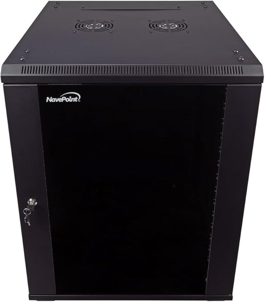 NavePoint 15U Server Cabinet Wall Mount Rack Enclosure by NavePoint