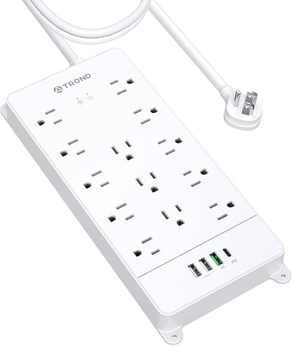 TROND Surge Protector Power Strip 10 ft, Flat Plug Long Extension Cord - Image 9