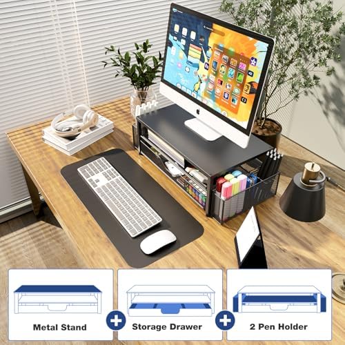 opnice desk organizer and accessories, 2-tier computer monitor, package contents