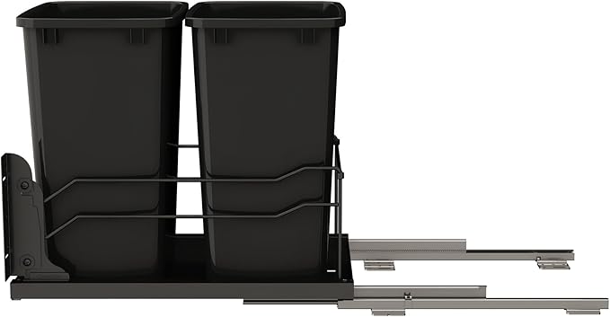 Rev-A-Shelf 35 Qt Double Pullout Under Cabinet Kitchen Trash Cans w/Soft-Close - Image 6