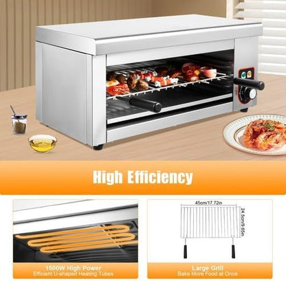 Electric Cheese Melter, 1500W Countertop Salamander Broiler, Commercial - Image 4