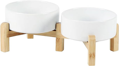 Ceramic Raised Double Bowls Set by Havniva