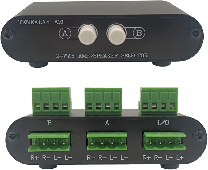 TENEALAY 2-Way Stereo Amplifier Speaker Selector, AB Speaker Switch 2 Zone - Image 2