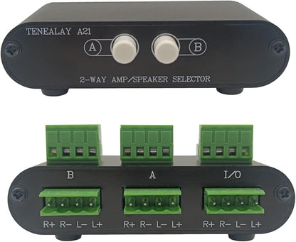TENEALAY 2-Way Stereo Amplifier Speaker Selector, AB Speaker Switch 2 Zone - Image 2