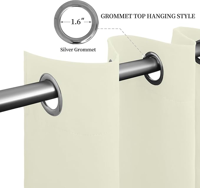Easy-Going Blackout Curtains for Bedroom, Solid Thermal Insulated Grommet and - Image 5