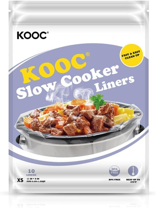 KOOC Slow Cooker Liners 8"x11" 10 Count Mini Size Disposable Pot Liners Cooking by KOOC