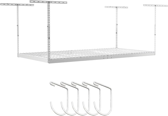 SafeRacks 4 ft x 8 ft Overhead Storage Rack Adjustable 24 in - 45in Height by SafeRacks