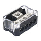 RKURCK 4 Way Power Distribution Block, 0/2/4 AWG Gauge in, 4/8/10 Gauge Out by RKURCK