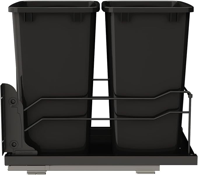 Rev-A-Shelf 35 Qt Double Pullout Under Cabinet Kitchen Trash Cans w/Soft-Close - Image 5