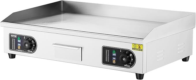 VEVOR Commercial Electric Griddle, 2800W Countertop Flat Top Grill, 122℉-572 ℉ - Image 9