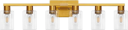 6 Light Bathroom Light Fixtures, Large Gold Bathroom Vanity Light - Image 9