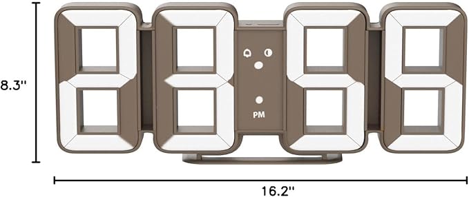 mooas 3D Pure Mini White LED Clock - Image 11