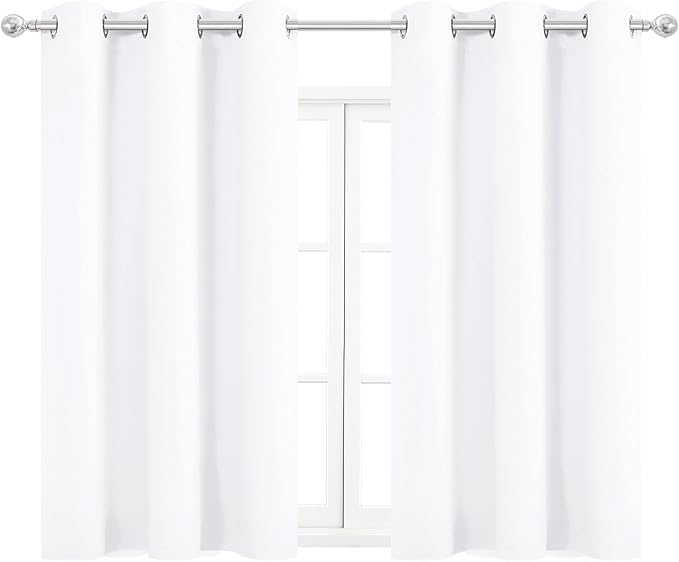 DWCN Pure White Window Curtain Panels 38x54 inches Long, - Image 7
