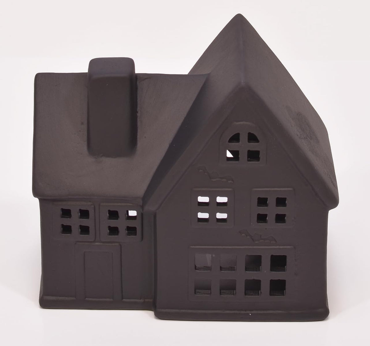Mark Feldstein Black Porcelain Haunted Halloween LED Village, 10 Pc
