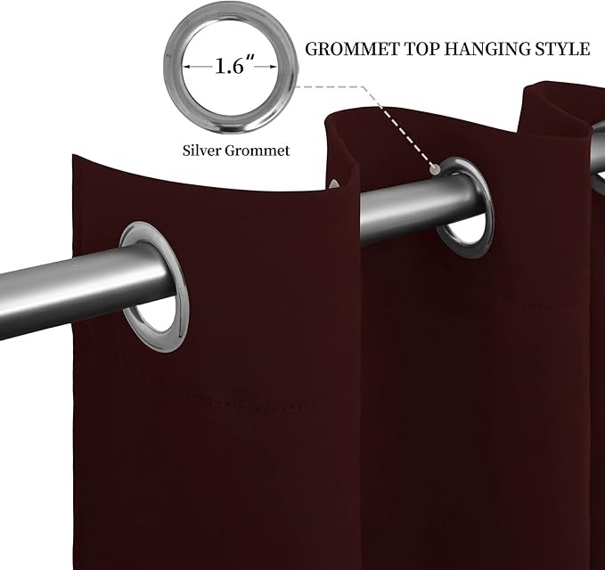 Easy-Going Blackout Curtains for Bedroom, Solid Thermal Insulated Grommet and - Image 5