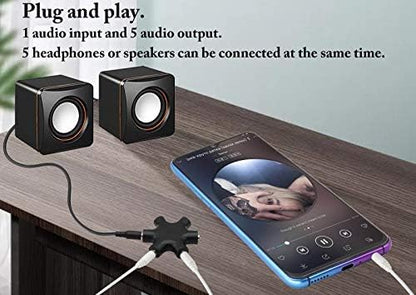 zdyCGTime Headphone Splitter, 6-Port Music Sharer, 3.5mm 6 Port Female Headset - Image 5
