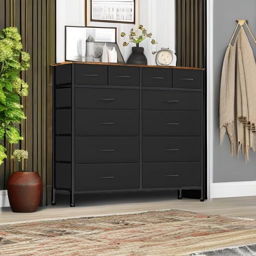 Large Dresser for Bedroom with 12 Deep Drawers, Tall Fabric Drawer Dresser - Image 5
