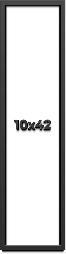 10x42 Shadow Box Frame Black | 1 Inch Deep Solid Wood Shadowbox Display Frame | by CustomPictureFrames