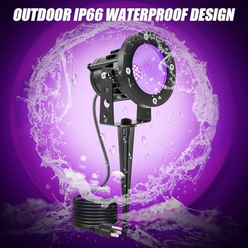 iCreating 20W Halloween Black Light Spotlight - Outdoor Black Light Spot Ligh...