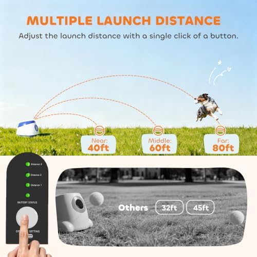 pawhut automatic dog ball launcher remote control for, side view