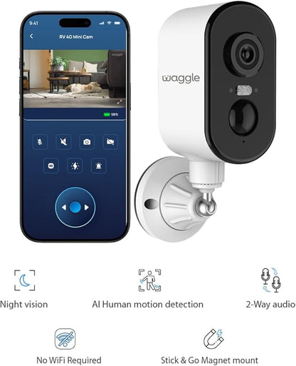 Waggle 4G LTE Cellular Security Camera, 2K HD Pet Monitor, No WiFi, 9000mAh - Image 7