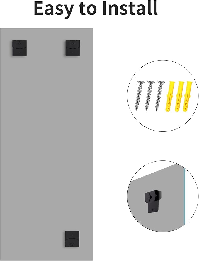 CILIBER Frameless Mirror, 24x60 Inch Large Bathroom Mirrors - Image 9