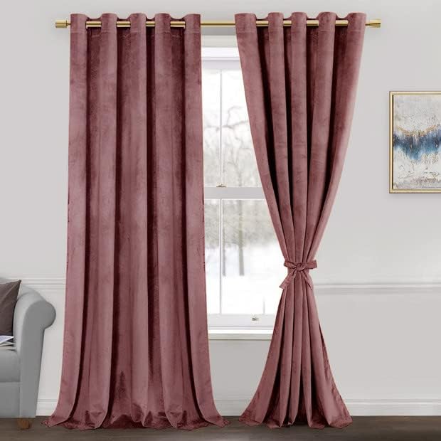 JIUZHEN Velvet Curtains 96 inches by JIUZHEN