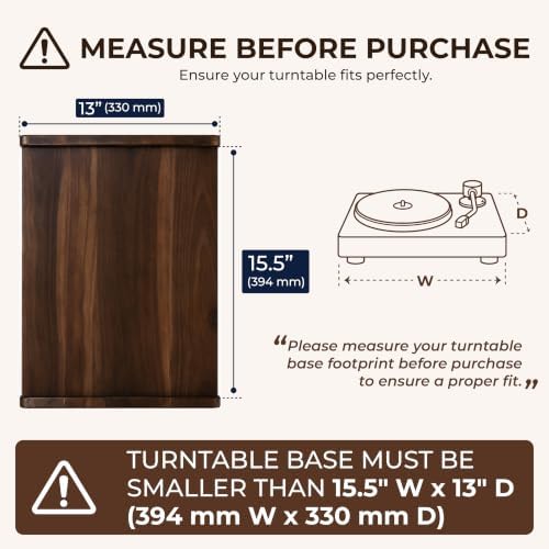 2bhome wooden record player stand, vinyl record storage, side view