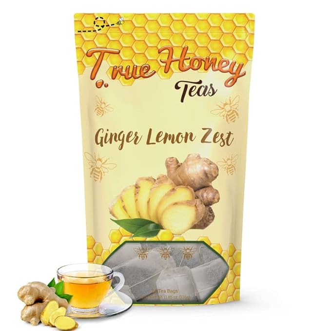 True Honey Lemon Ginger Tea Bags by TrueHoneyTeas