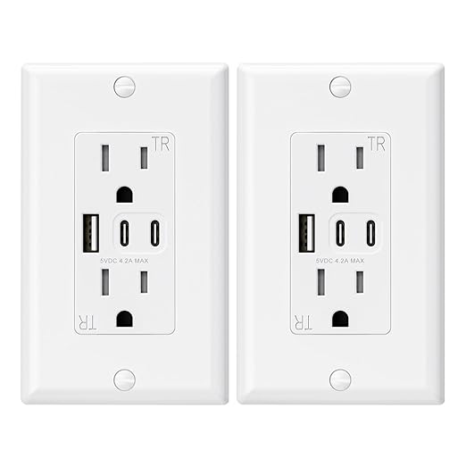 ELEGRP USB Outlets, 15 Amp Wall Outlet by ELEGRP%7CELEGROUP